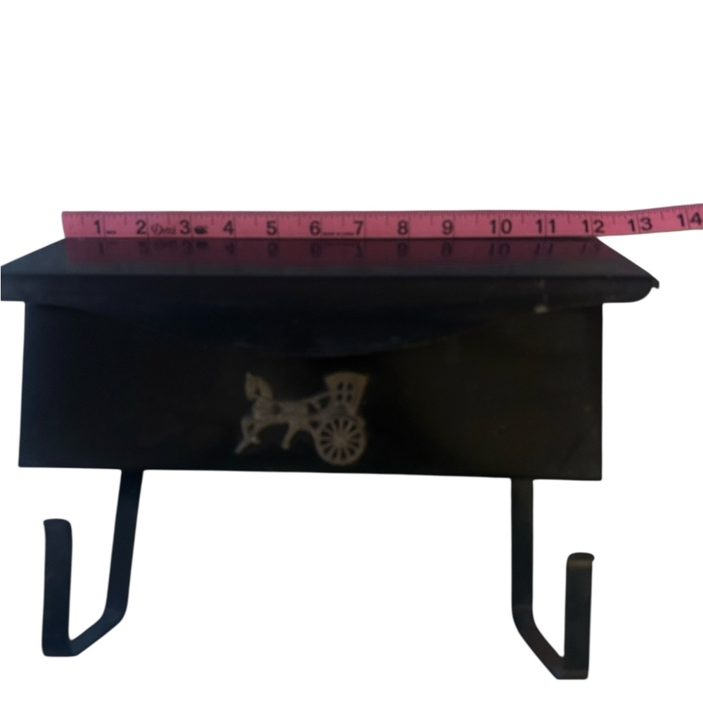 Vintage Black Metal Mailbox with Horse Design - Picture 3 of 3